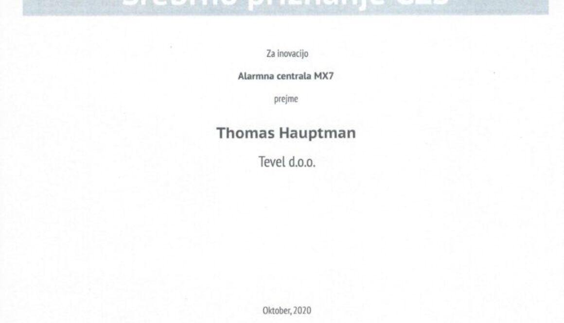 Srebrno priznanje inovacije 2020