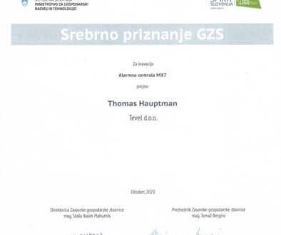 Srebrno priznanje inovacije 2020