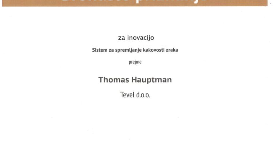 Bronasto priznanje inovacije 2022